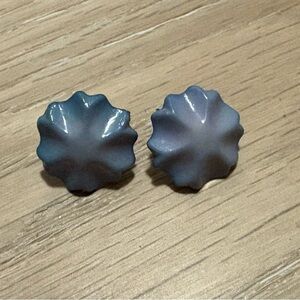 Blue Floral Stud Earrings